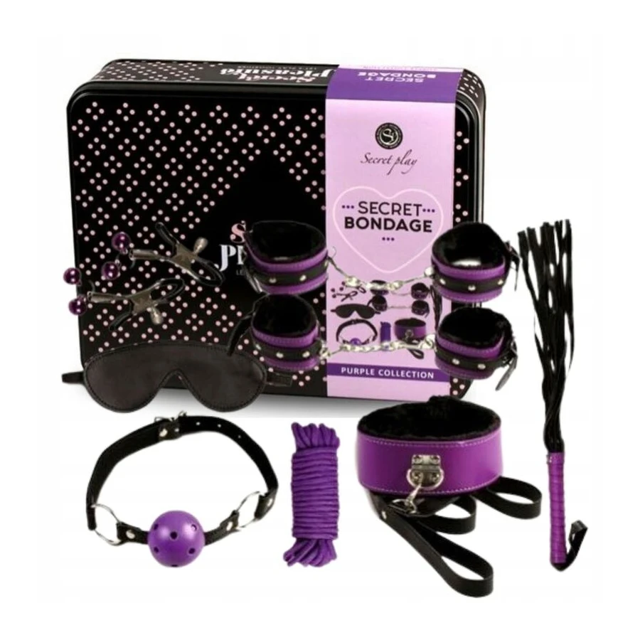 SECRETPLAY - BDSM SET 8PCS VIOLA / NERO.